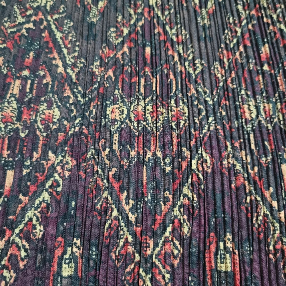 Norton McNaughton Vintage Accordion Ikat Style Pencil Midi Skirt Free Size - Picture 5 of 10